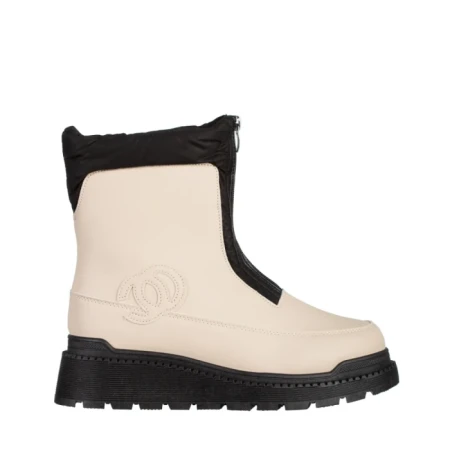 Дамски чизми  бежови  от еко кожа  Lilith