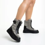 Дамски чизми сиви  от текстилен материал  Rinda