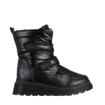 Дамски чизми черни  от еко кожа и текстилен материалXiomara