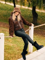 Дамски чизми черни от текстилен материал Zeltana