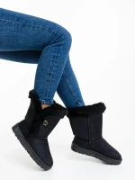 Дамски чизми черни от текстилен материал Zeltana
