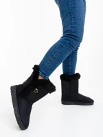 Дамски чизми черни от текстилен материал Zeltana