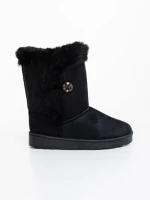 Дамски чизми черни от текстилен материал Zeltana