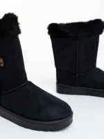 Дамски чизми черни от текстилен материал Zeltana