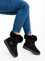 Дамски чизми черни от текстилен материал Nicolia