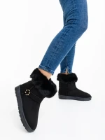 Дамски чизми черни от текстилен материал Nicolia