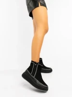 Дамски боти черни от екологична кожа и текстилен материал Arenia