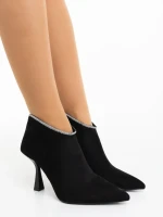 Дамски боти черни от текстилен материал Marida