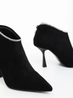 Дамски боти черни от текстилен материал Marida