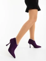 Дамски боти лилави от текстилен материал Marida