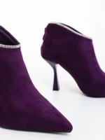 Дамски боти лилави от текстилен материал Marida