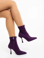 Дамски боти лилави от текстилен материал Adisia