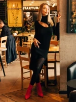 Дамски боти циклама от текстилен материал Adisia