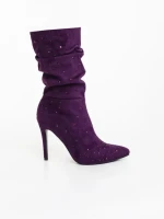 Дамски боти лилави от текстилен материал Marizela