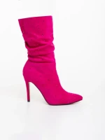 Дамски чизми циклама от текстилен материал Marizela