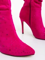 Дамски чизми циклама от текстилен материал Marizela