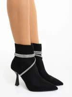 Дамски боти черни от текстилен материал Lunima
