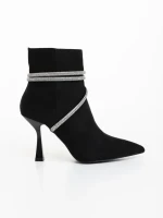 Дамски боти черни от текстилен материал Lunima