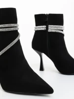 Дамски боти черни от текстилен материал Lunima