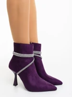 Дамски боти лилави от текстилен материал Lunima