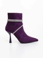 Дамски боти лилави от текстилен материал Lunima