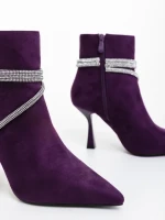 Дамски боти лилави от текстилен материал Lunima