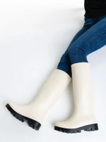 Дамски чизми  бежови  от каучук  Damira