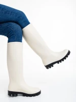 Дамски чизми  бежови  от каучук  Damira