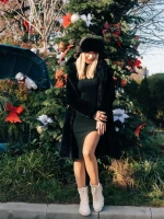 Дамски чизми  бежови  от еко кожа и текстилен материал Ramata