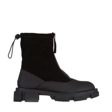 Дамски чизми  черни  от еко кожа и текстилен материал Ramata