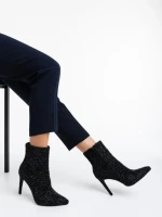 Дамски боти черни от текстилен материал Noelani