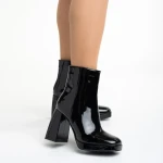 Дамски боти  черни от лачена еко кожа Rosalita