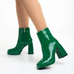 Дамски боти  зелени  от лачена еко кожа Rosalita