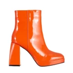 Дамски боти  оранжеви  от лачена еко кожа Rosalita