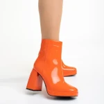 Дамски боти  оранжеви  от лачена еко кожа Rosalita