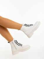 Дамски боти  бежови от екологична кожа Tarsia