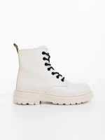 Дамски боти  бежови от екологична кожа Tarsia