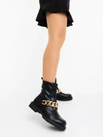 Дамски боти черни от екологична кожа Yelena