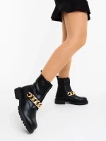 Дамски боти черни от екологична кожа Yelena