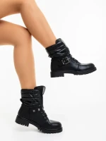 Дамски боти черни от екологична кожа и синтетичен материал Salome