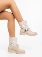 Дамски боти бежови от екологична кожа и синтетичен материал Arcadia