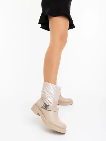 Дамски боти бежови от екологична кожа и синтетичен материал Arcadia