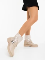 Дамски боти бежови от екологична кожа и синтетичен материал Arcadia