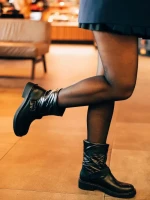 Дамски боти черни от екологична кожа и синтетичен материал Arcadia