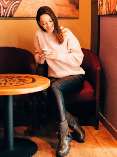 Дамски боти зелени от екологична кожа и синтетичен материал Arcadia