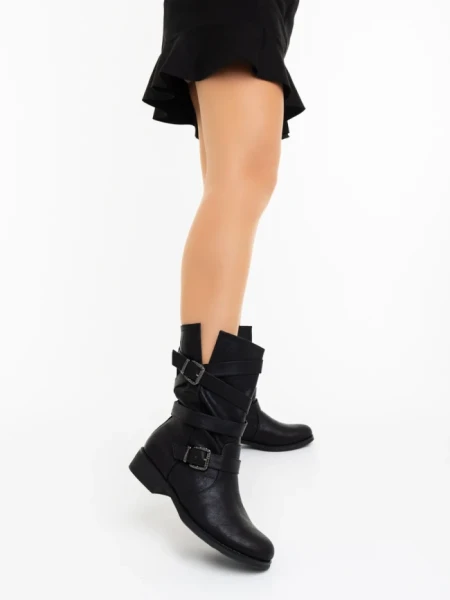 Дамски боти черни от екологична кожа Abina