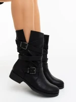 Дамски боти черни от екологична кожа Abina
