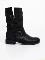 Дамски боти черни от екологична кожа Abina