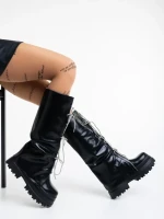 Дамски чизми черни от еко кожа Shirin