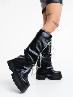 Дамски чизми черни от еко кожа Shirin